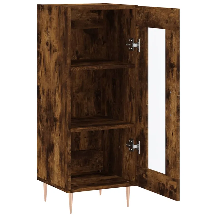 Buffet Chêne fumé 34,5x34x90 cm Bois d'ingénierie - 6