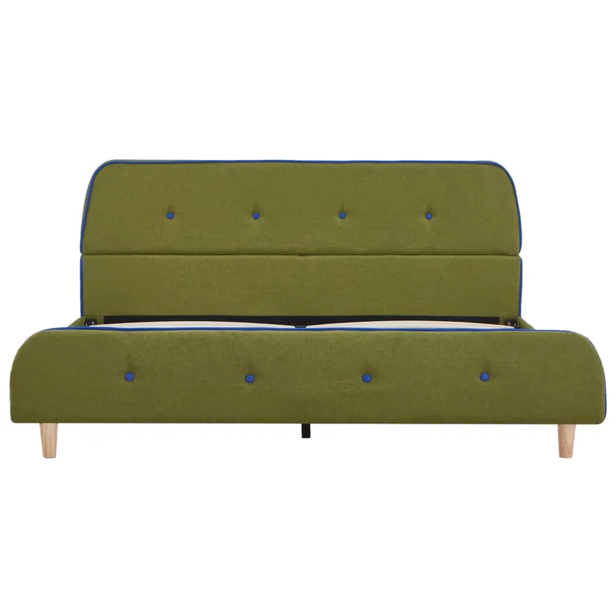 Cadre de lit sans matelas vert tissu 140x200 cm - 3