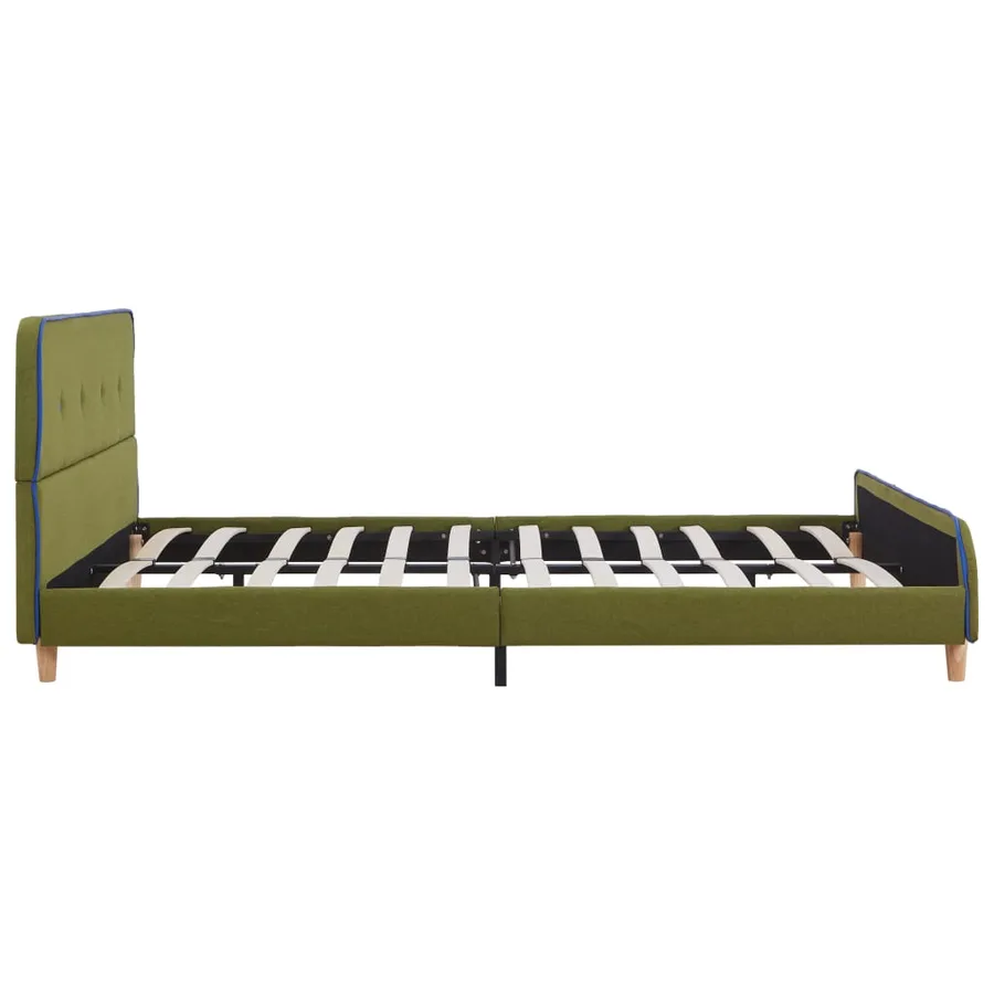 Cadre de lit sans matelas vert tissu 140x200 cm - 4