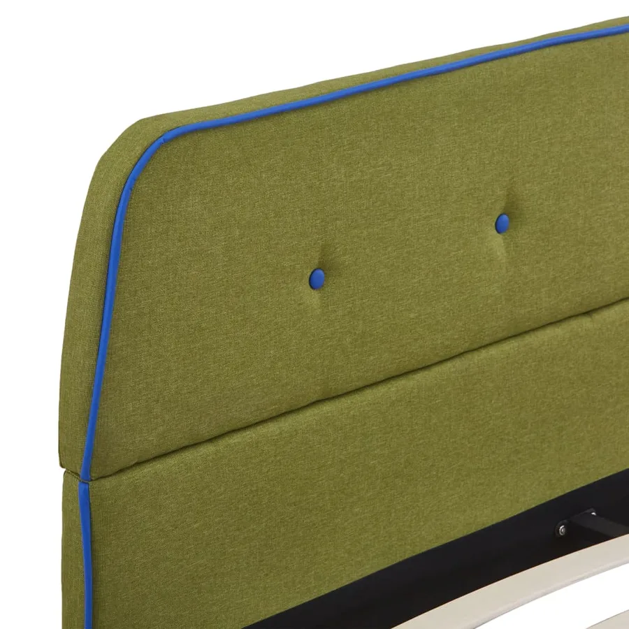 Cadre de lit sans matelas vert tissu 140x200 cm - 5