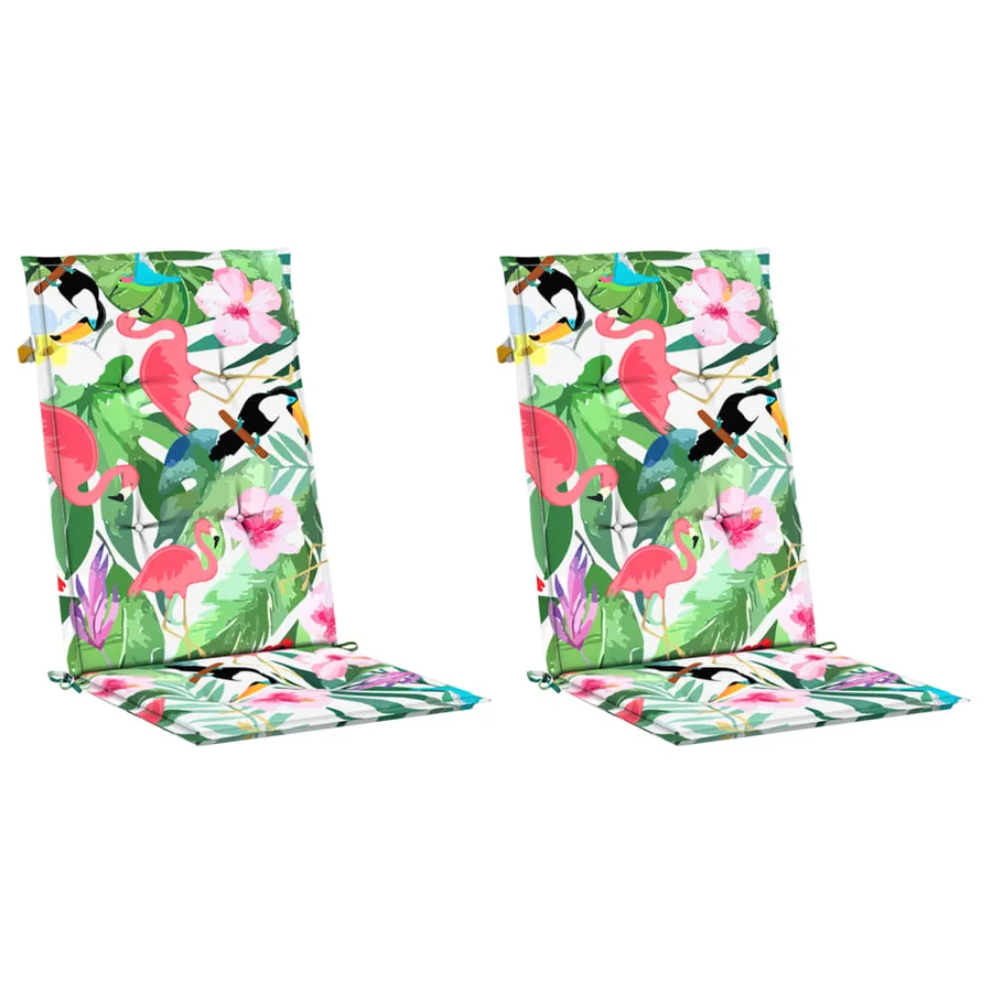 Coussins de chaise de jardin dossier haut lot de 2 multicolore - 3