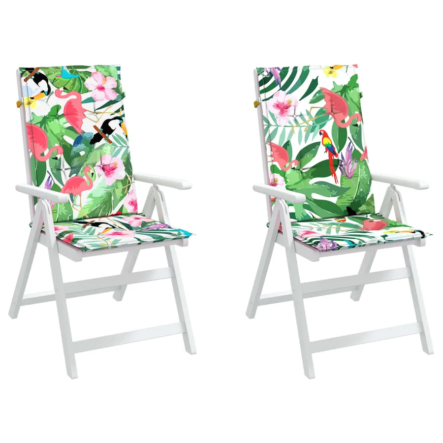 Coussins de chaise de jardin dossier haut lot de 2 multicolore - 4