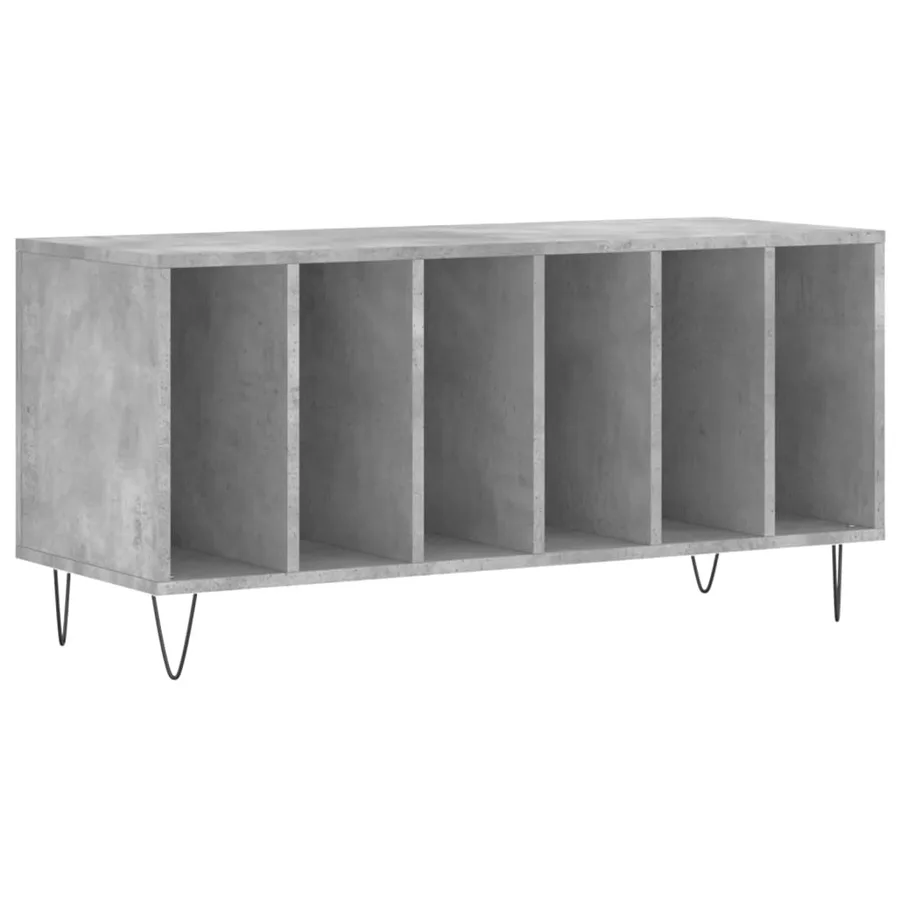 Armoire à disques gris béton 100x38x48 cm bois d'ingénierie - 2
