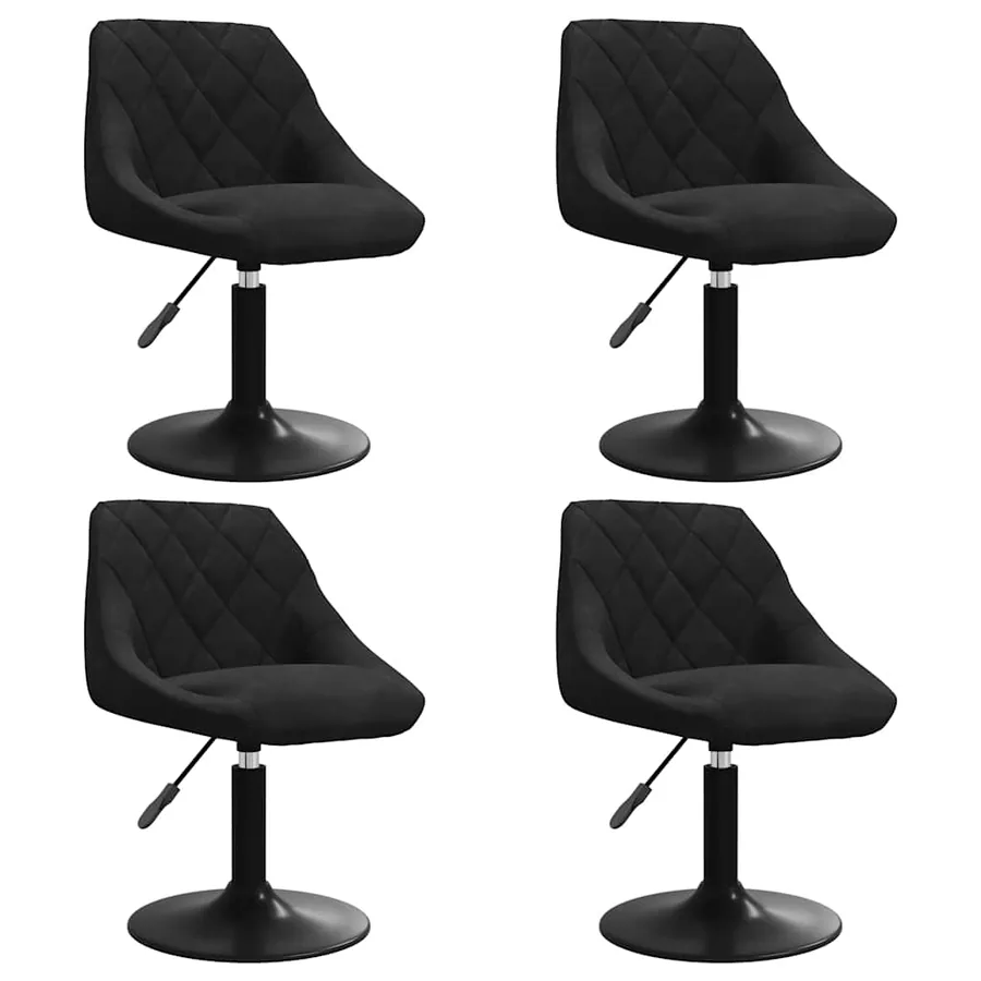 Chaises pivotantes à manger lot de 4 noir velours - 2