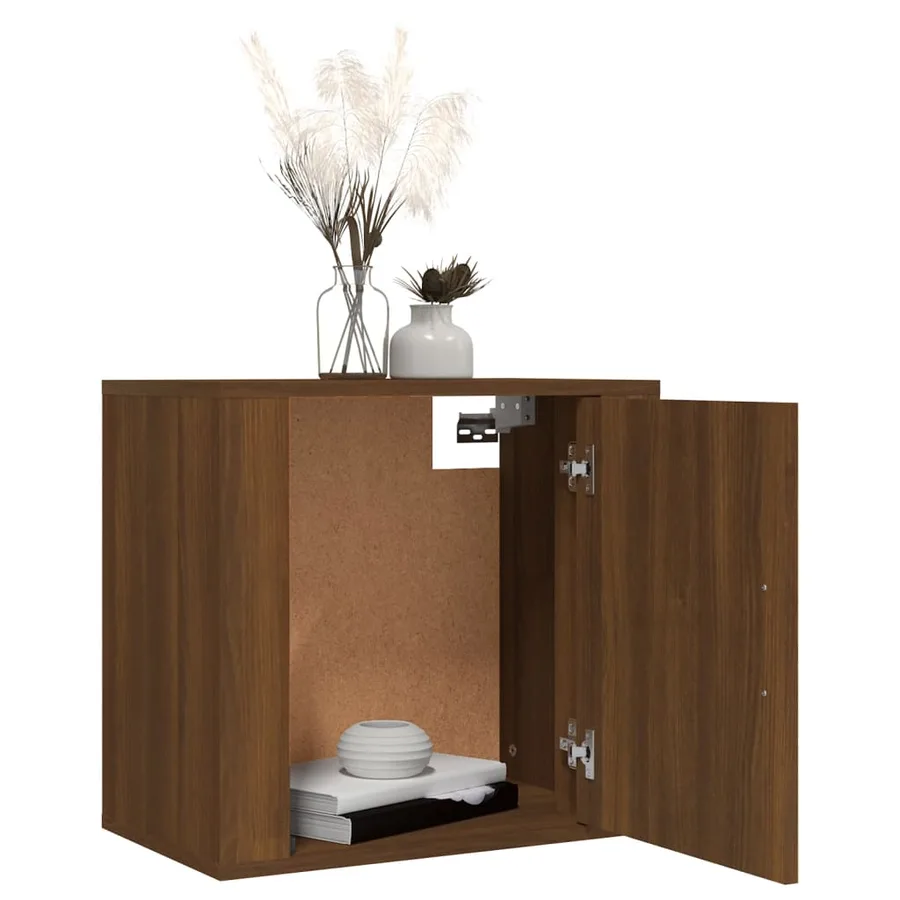 Table de chevet murale Chêne marron 50x30x47 cm - 4