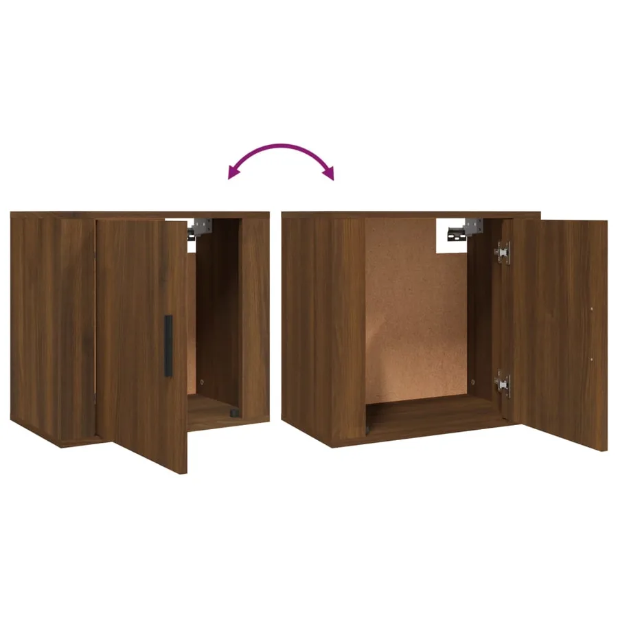 Table de chevet murale Chêne marron 50x30x47 cm - 8