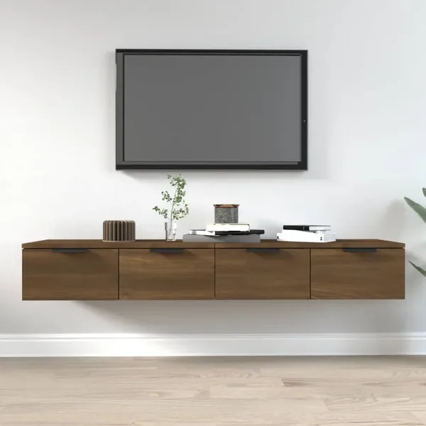 Armoires murales 2pcs Chêne marron 68x30x20cm Bois d'ingénierie