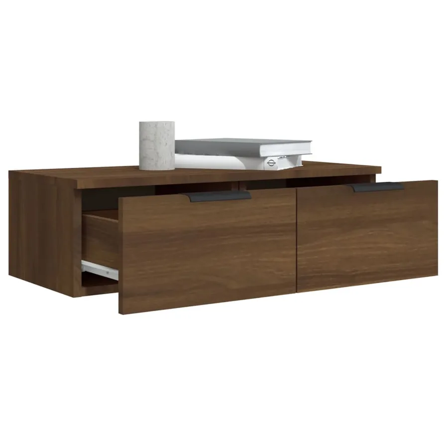 Armoires murales 2pcs Chêne marron 68x30x20cm Bois d'ingénierie - 5