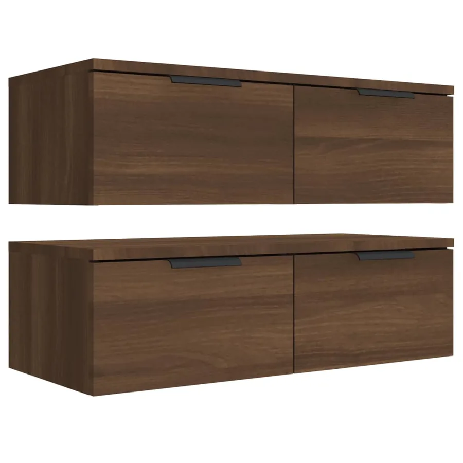 Armoires murales 2pcs Chêne marron 68x30x20cm Bois d'ingénierie - 6