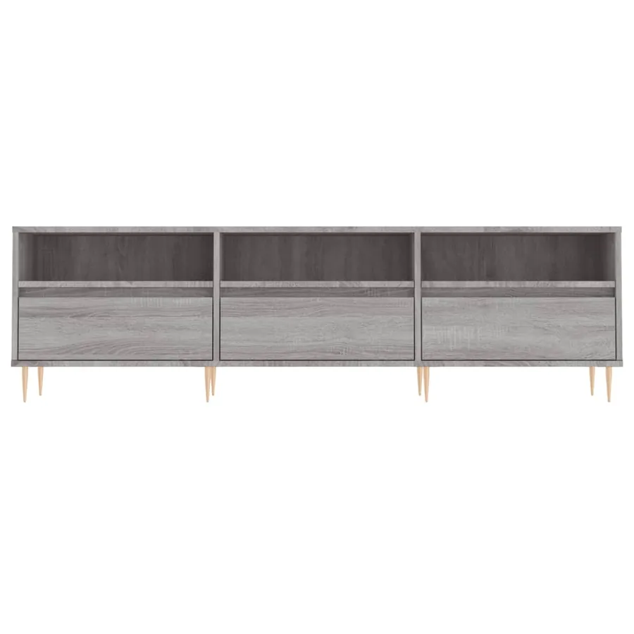 Meuble TV sonoma gris 150x30x44,5 cm bois d'ingénierie - 5