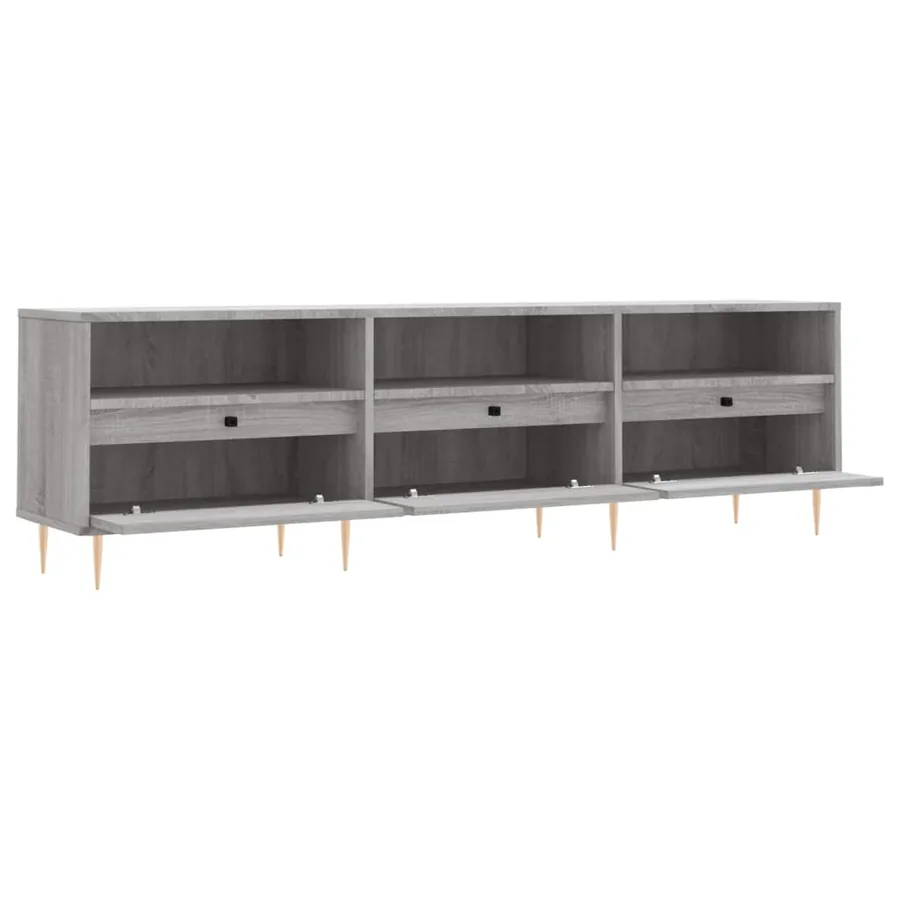 Meuble TV sonoma gris 150x30x44,5 cm bois d'ingénierie - 6