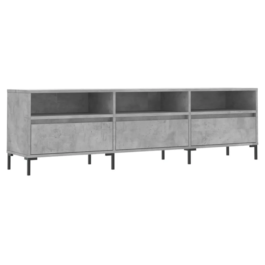 Meuble TV gris béton 150x30x44,5 cm bois d'ingénierie - 2