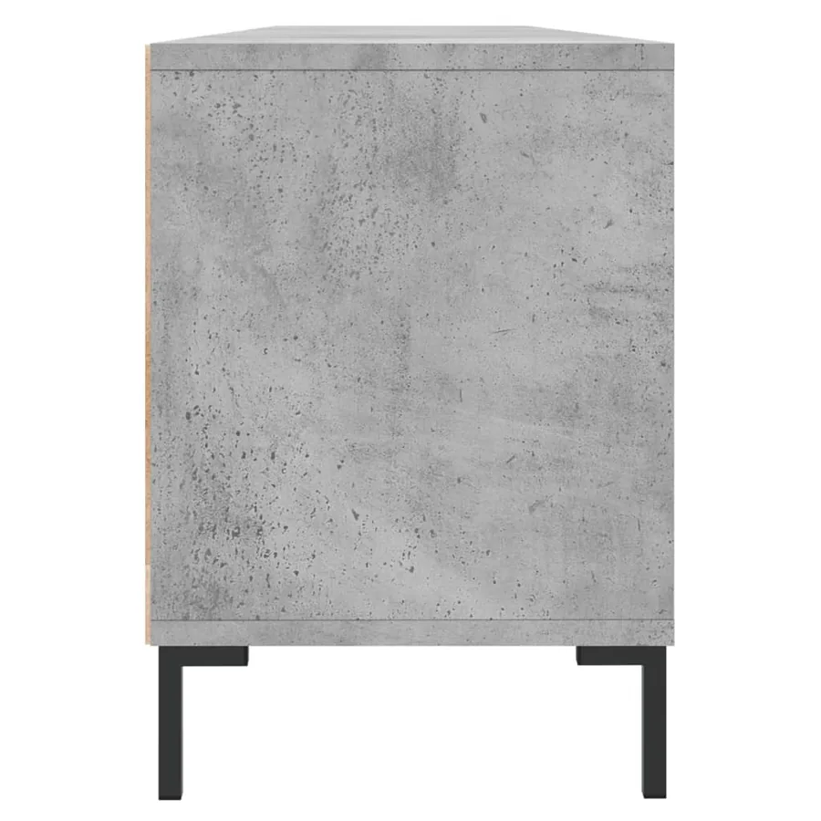 Meuble TV gris béton 150x30x44,5 cm bois d'ingénierie - 7
