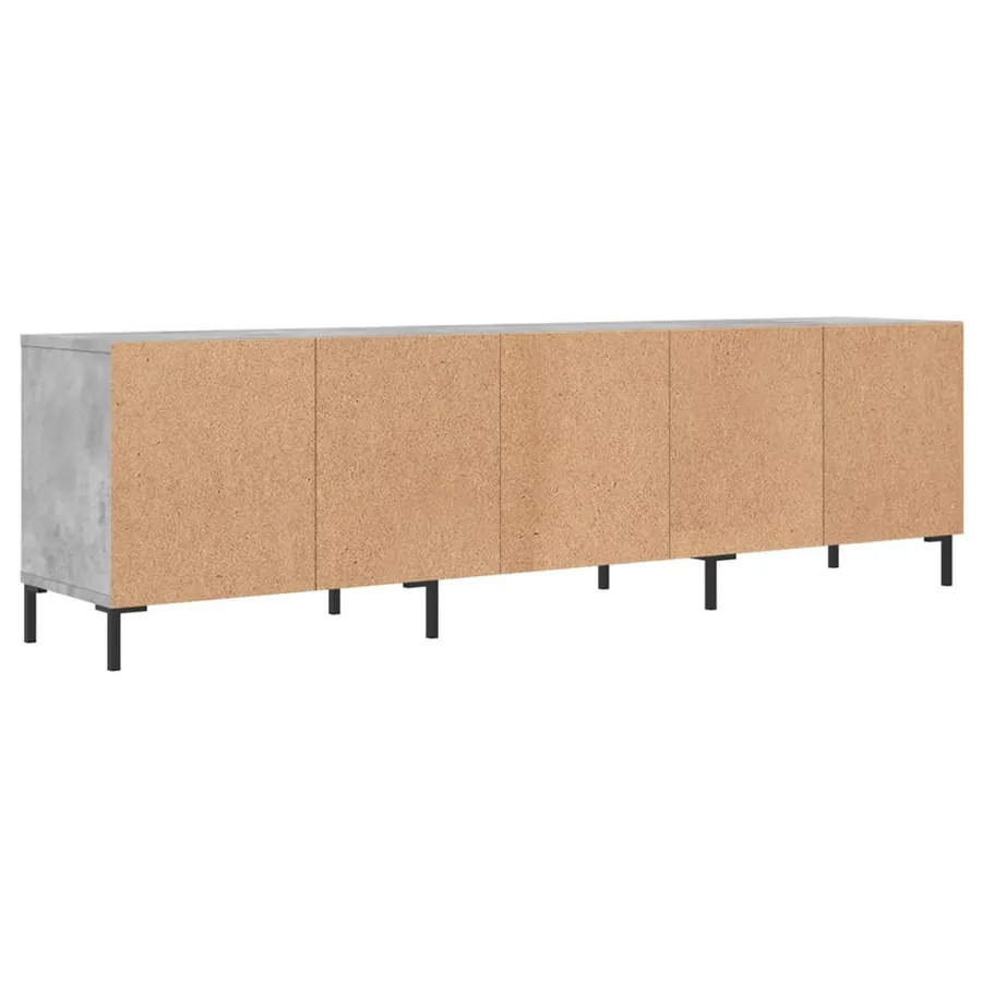 Meuble TV gris béton 150x30x44,5 cm bois d'ingénierie - 8