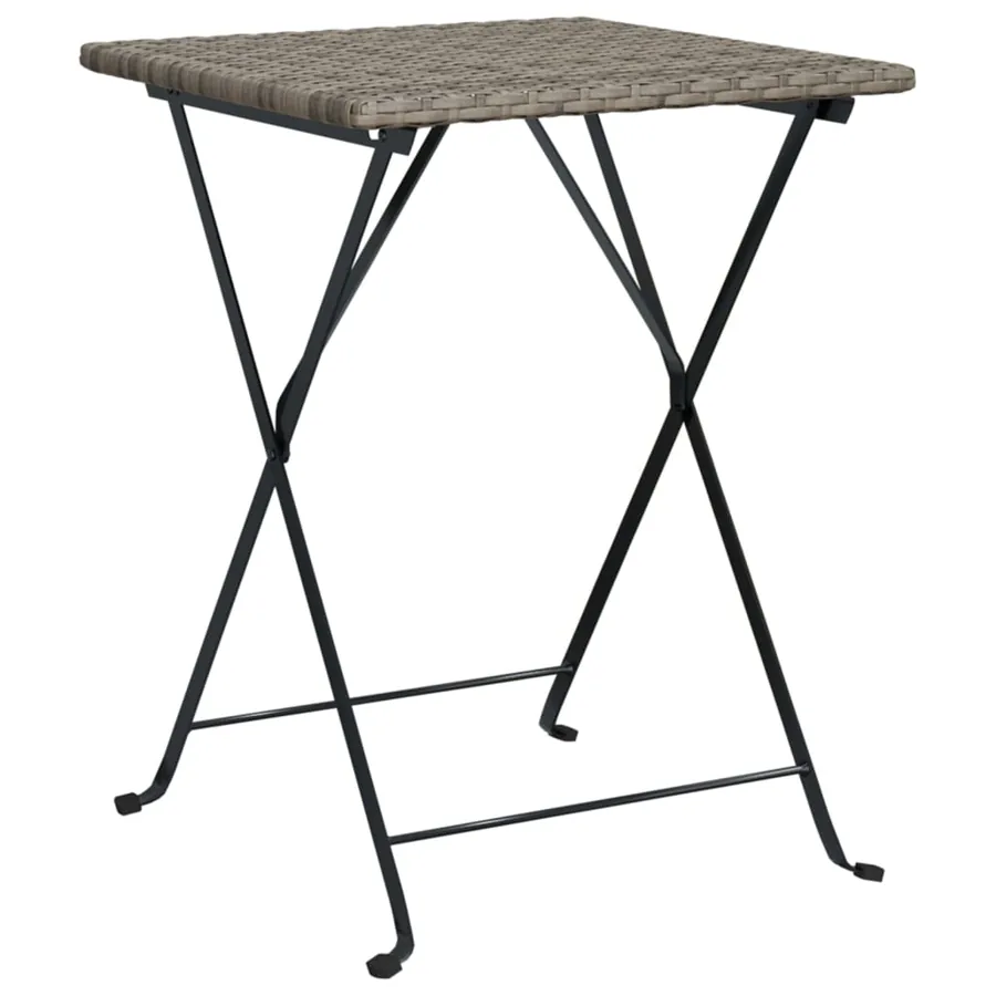 Ensemble de bistro pliable 3 pcs Gris Résine tressée - 5