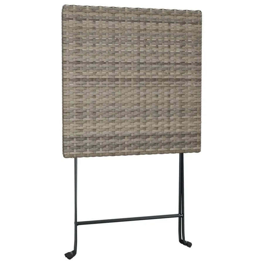 Ensemble de bistro pliable 3 pcs Gris Résine tressée - 7