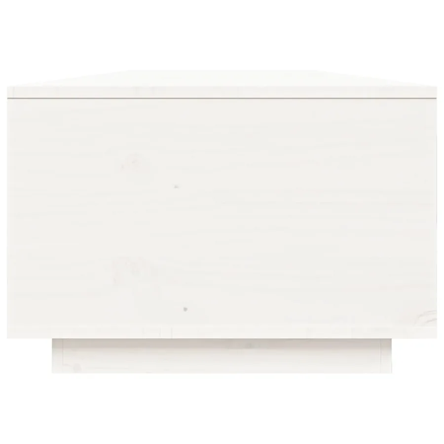 Table basse Blanc 80x50x35,5 cm Bois massif de pin - 8