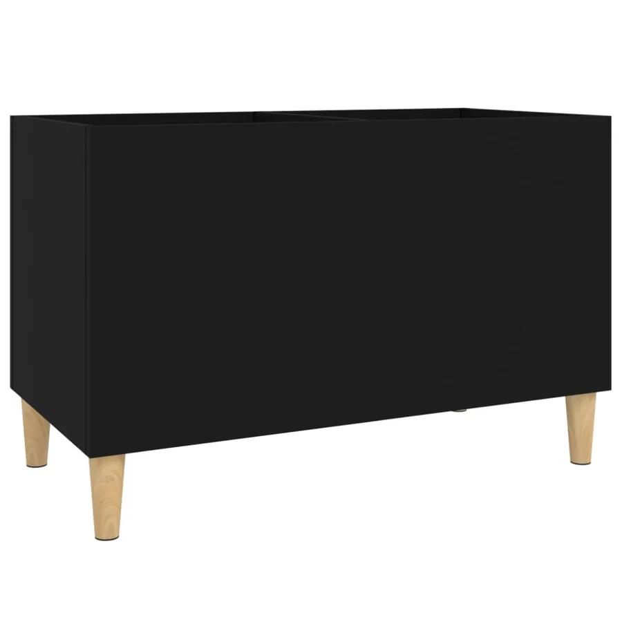 Armoire à disques noir 74,5x38x48 cm bois d'ingénierie - 2