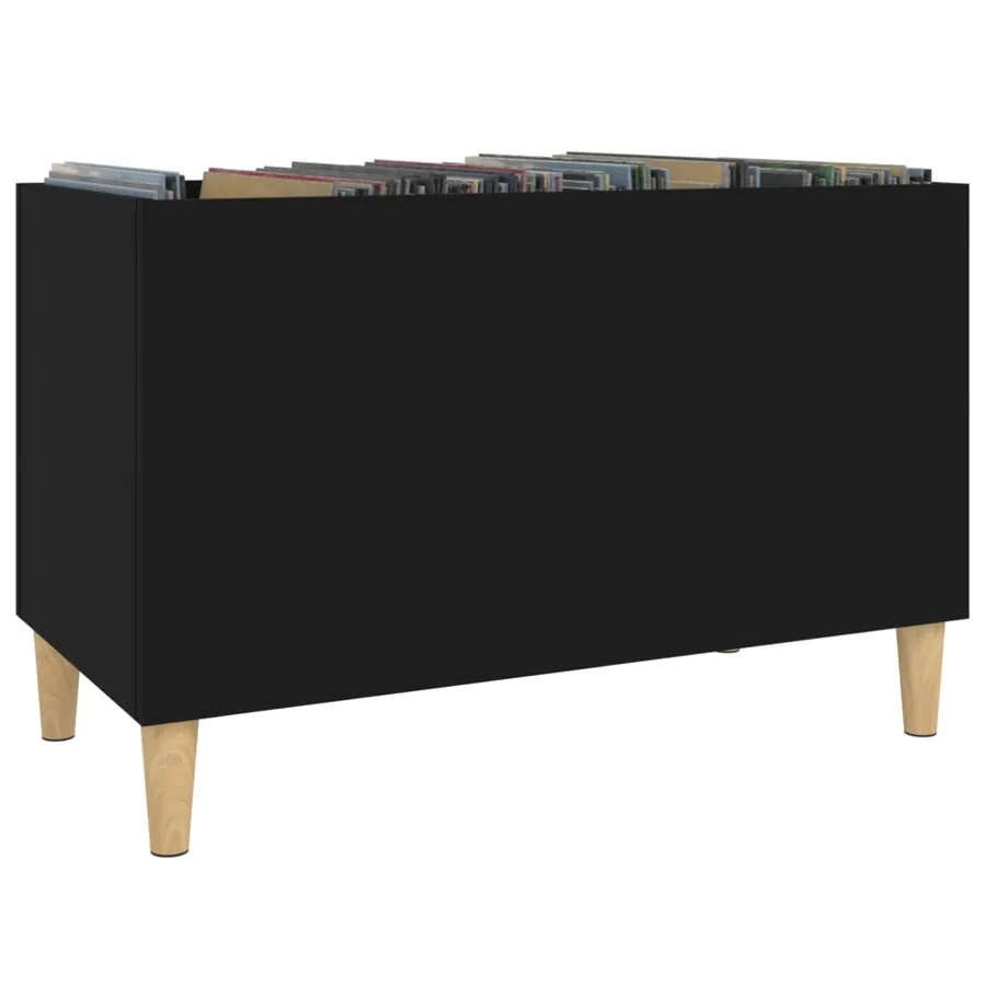 Armoire à disques noir 74,5x38x48 cm bois d'ingénierie - 4
