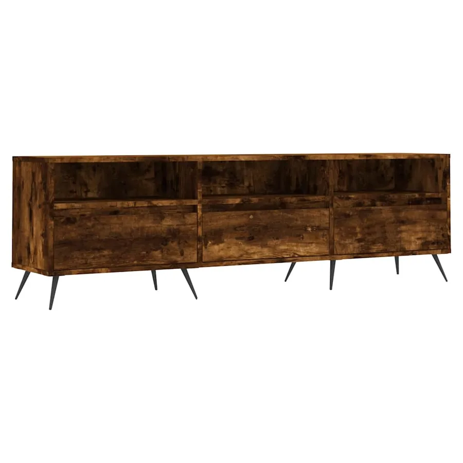 Meuble TV chêne fumé 150x30x44,5 cm bois d'ingénierie - 2