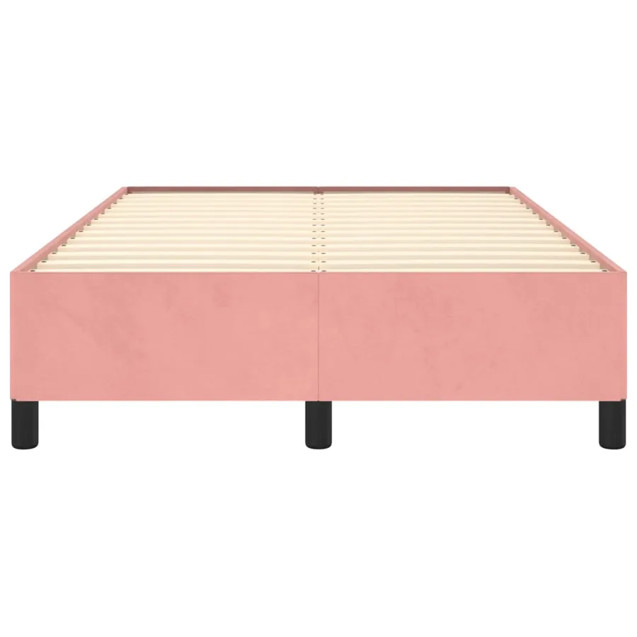 Cadre de lit sans matelas rose 120x200 cm velours - 5