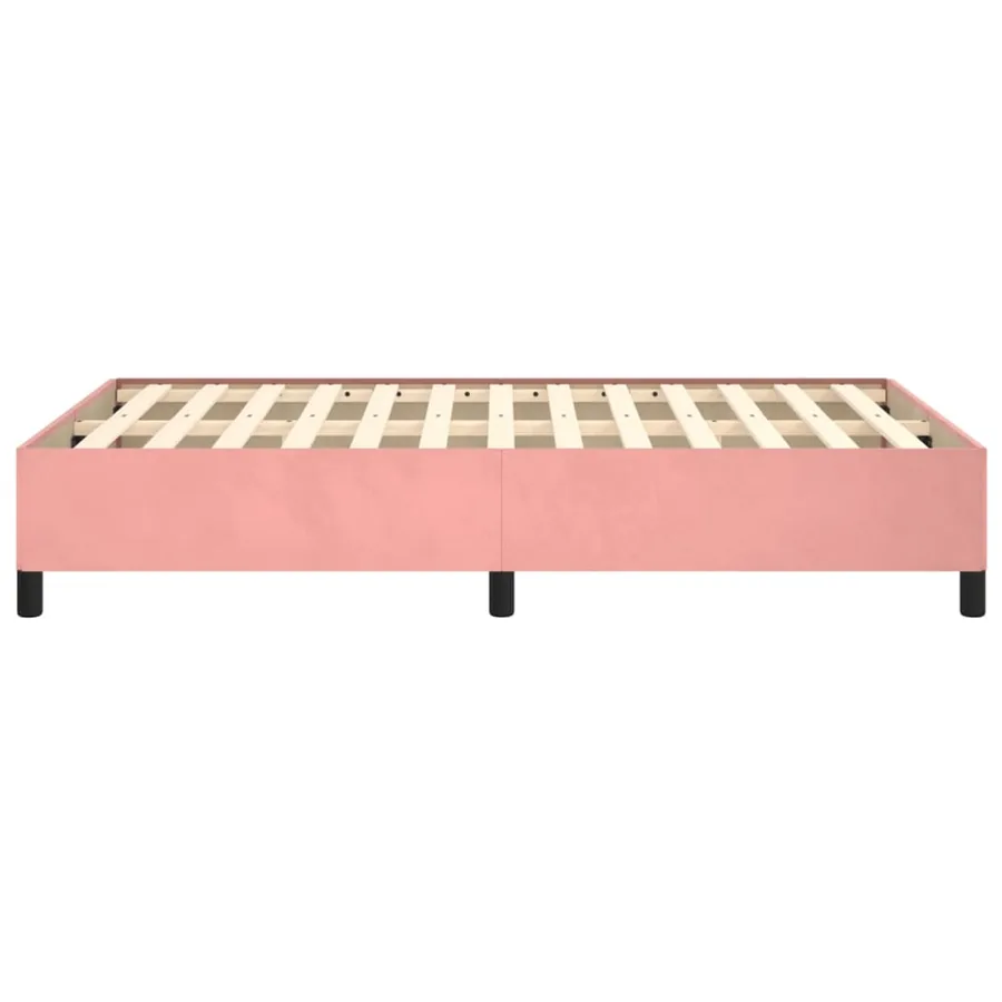 Cadre de lit sans matelas rose 120x200 cm velours - 6