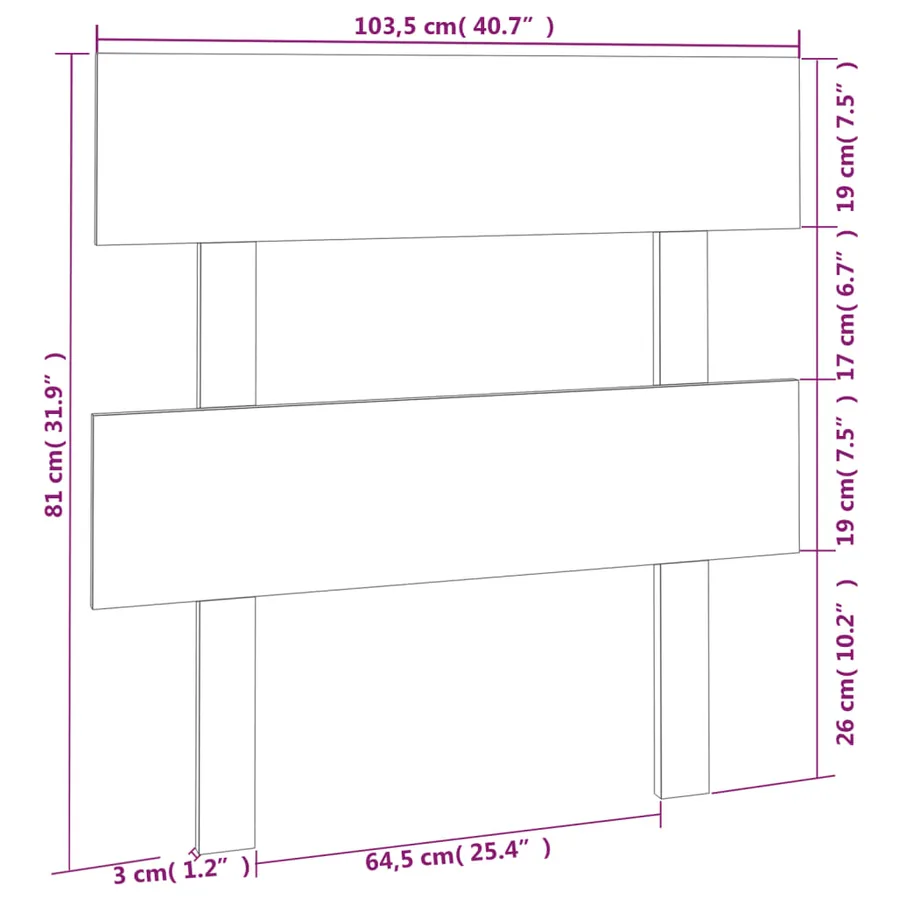 Tête de lit Marron miel 103,5x3x81 cm Bois massif de pin - 6