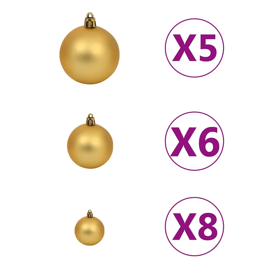 Arbre de Noël artificiel pré-éclairé et boules vert 180 cm - 10