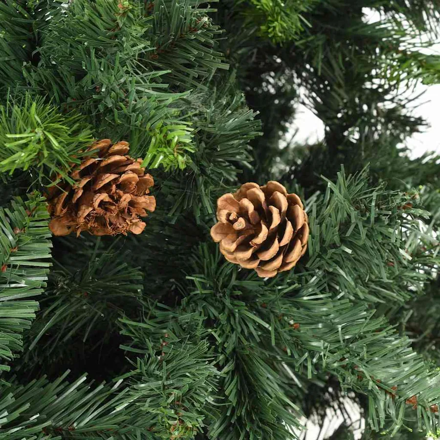 Arbre de Noël artificiel pré-éclairé et boules vert 180 cm - 4