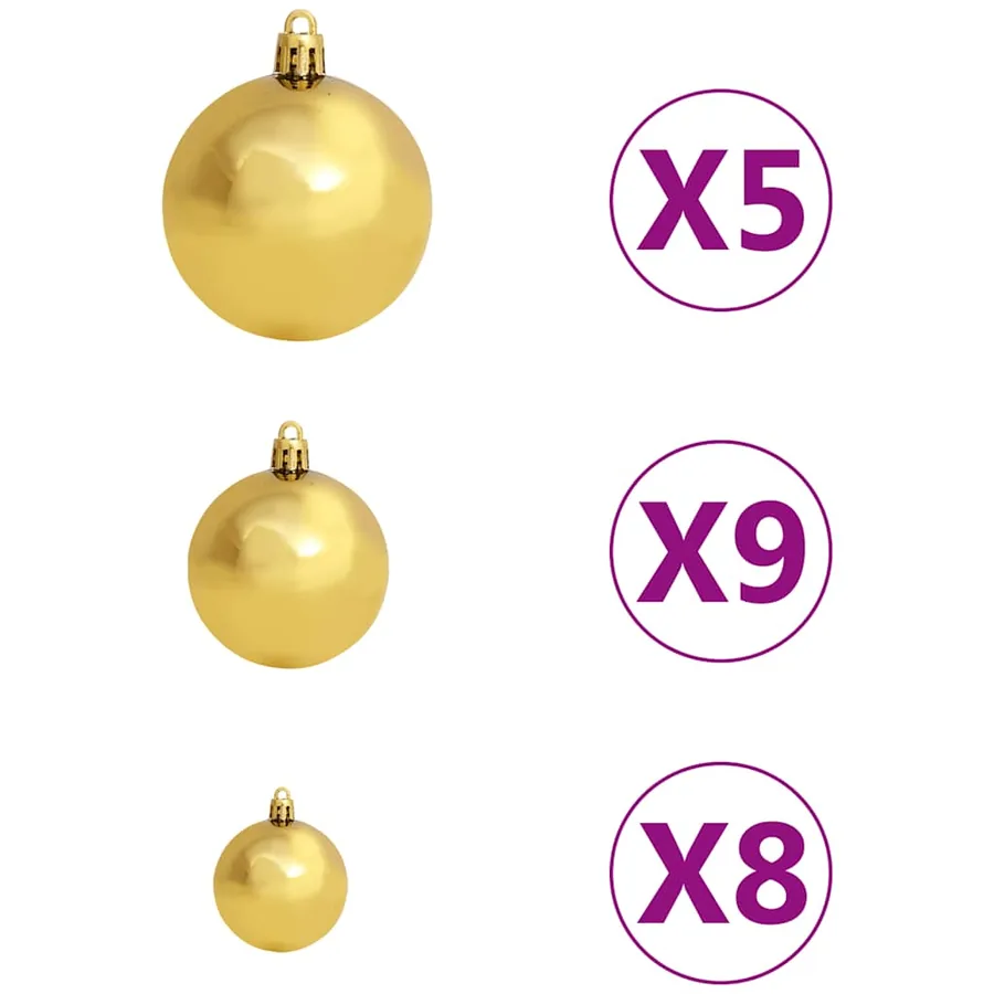 Arbre de Noël artificiel pré-éclairé et boules vert 180 cm - 8