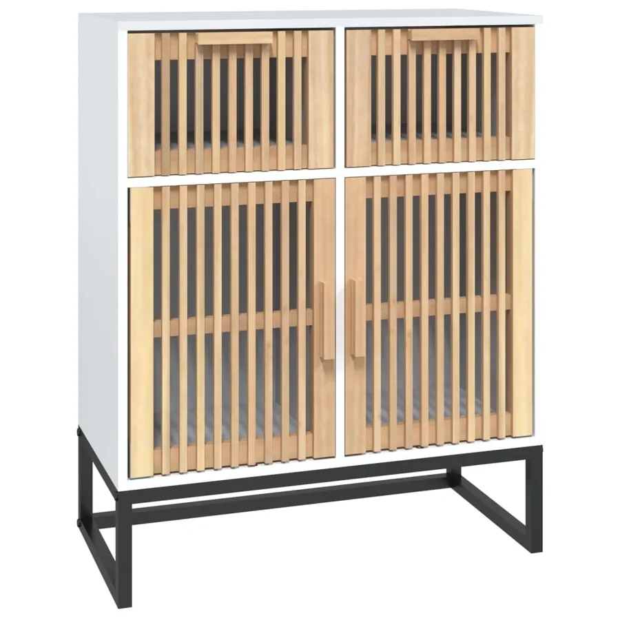 Buffet blanc 60x30x75 cm bois d'ingénierie - 2