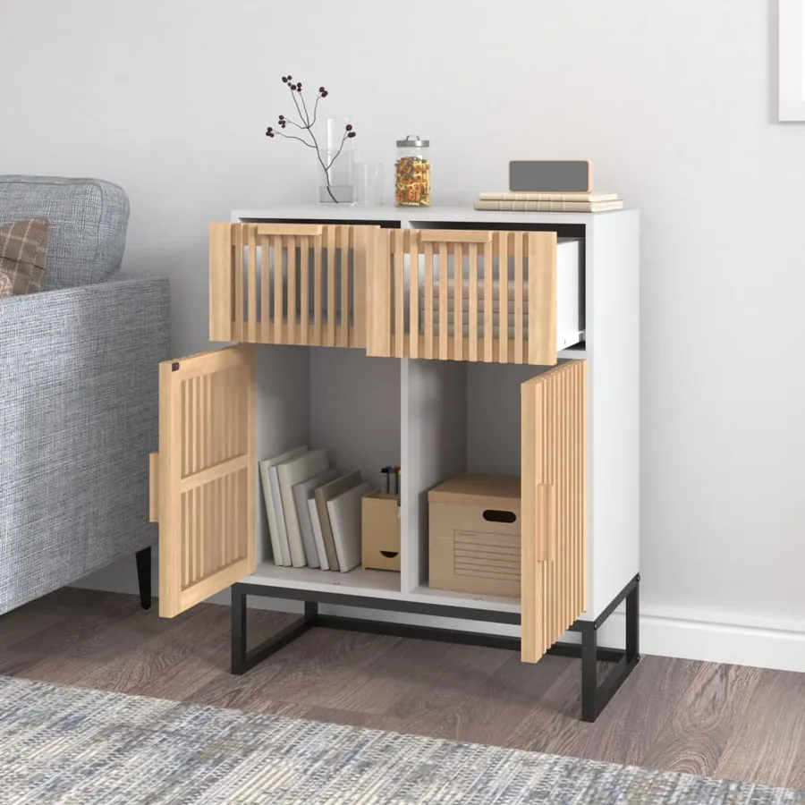 Buffet blanc 60x30x75 cm bois d'ingénierie - 3