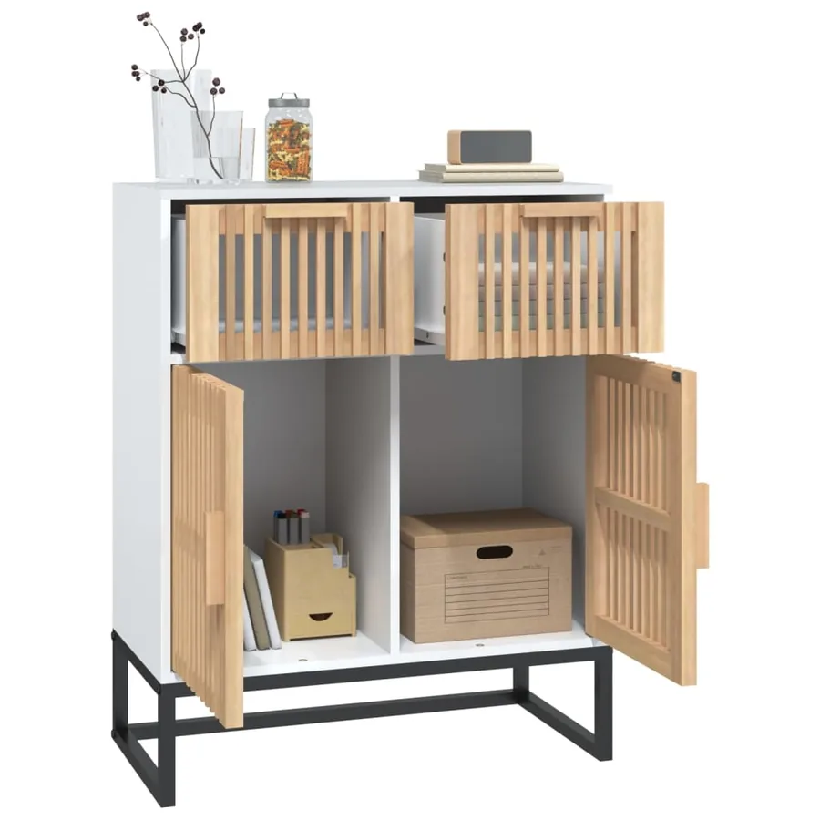 Buffet blanc 60x30x75 cm bois d'ingénierie - 4