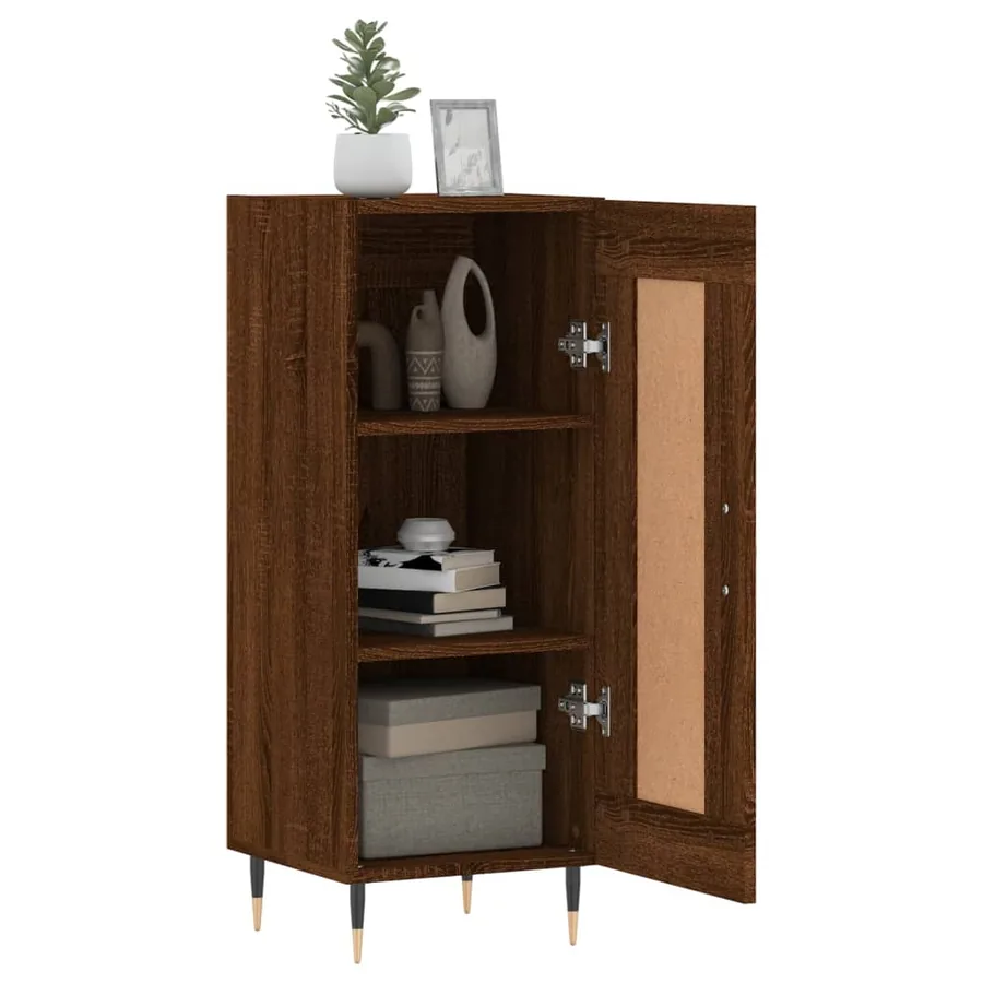 Buffet Chêne marron 34,5x34x90 cm Bois d'ingénierie - 4