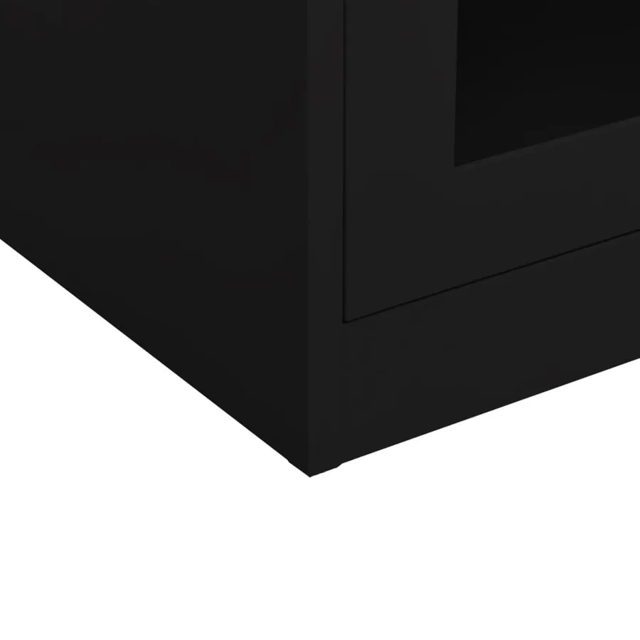 Armoire de bureau Noir 90x40x90 cm Acier - 7