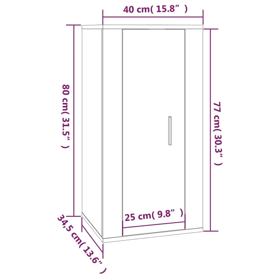 Meuble TV mural Blanc 40x34,5x80 cm - 11