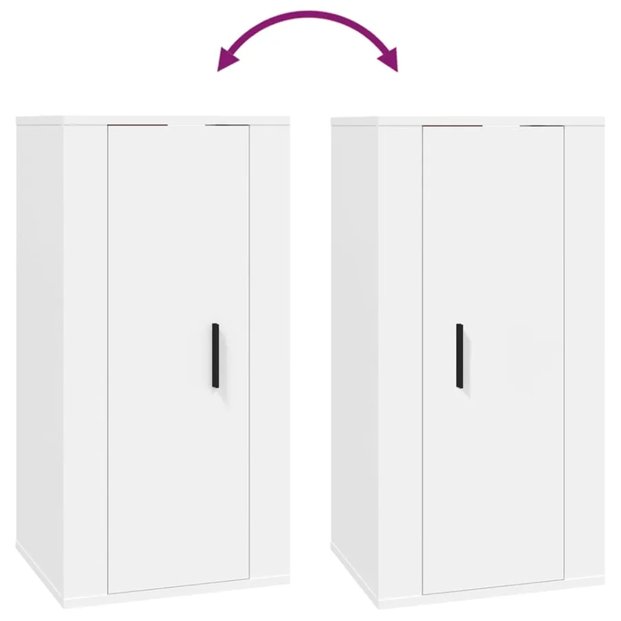 Meuble TV mural Blanc 40x34,5x80 cm - 9