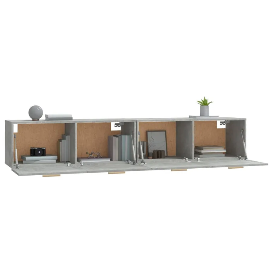 Armoires murales 2 pcs Gris béton 100x36,5x35 cm - 4