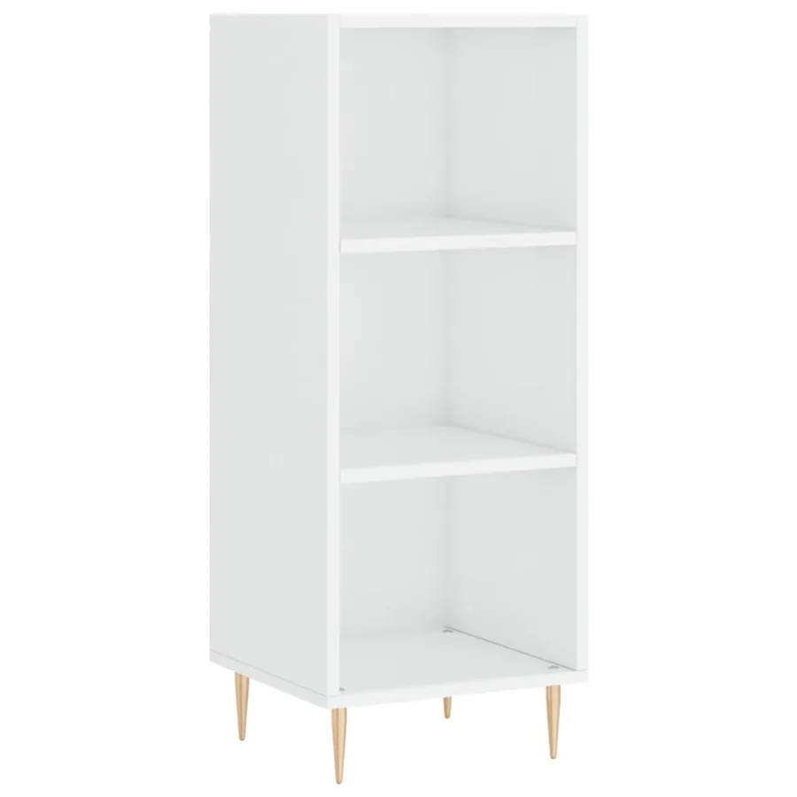 Buffet blanc brillant 34,5x32,5x90 cm bois d'ingénierie - 2