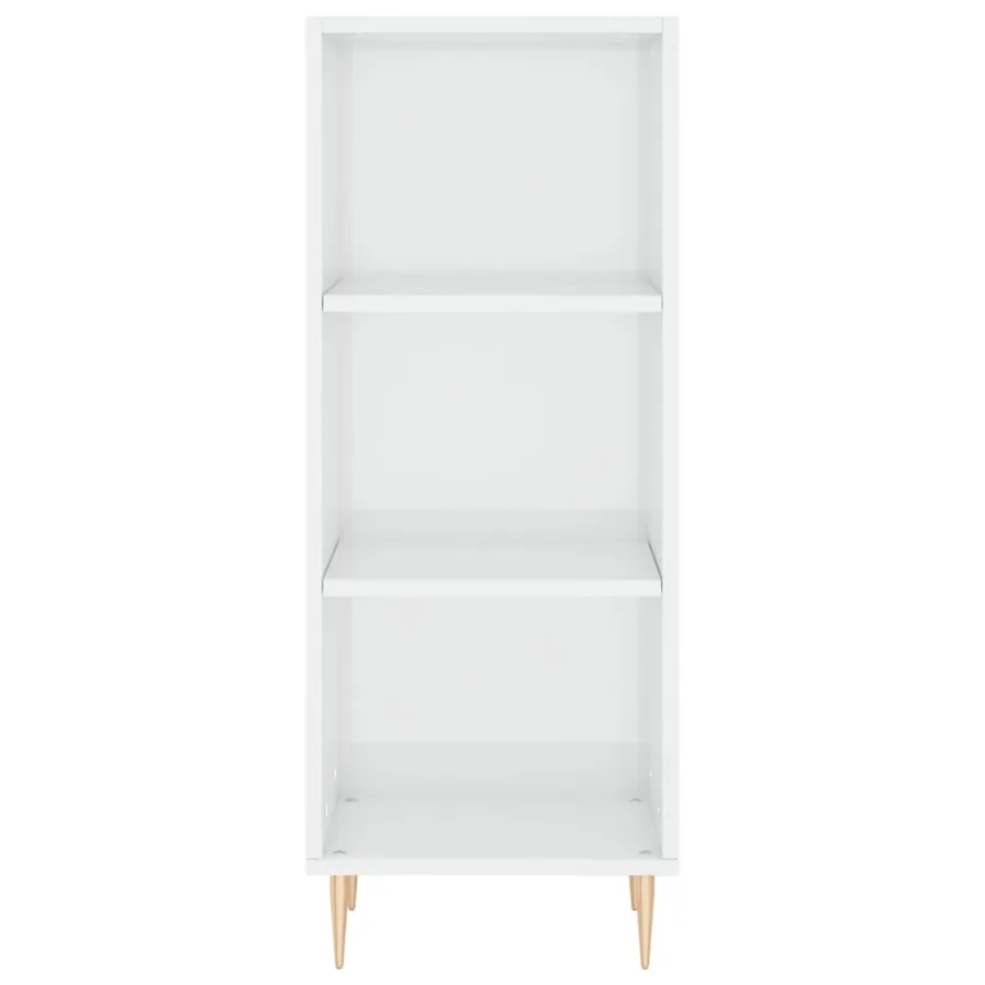 Buffet blanc brillant 34,5x32,5x90 cm bois d'ingénierie - 4