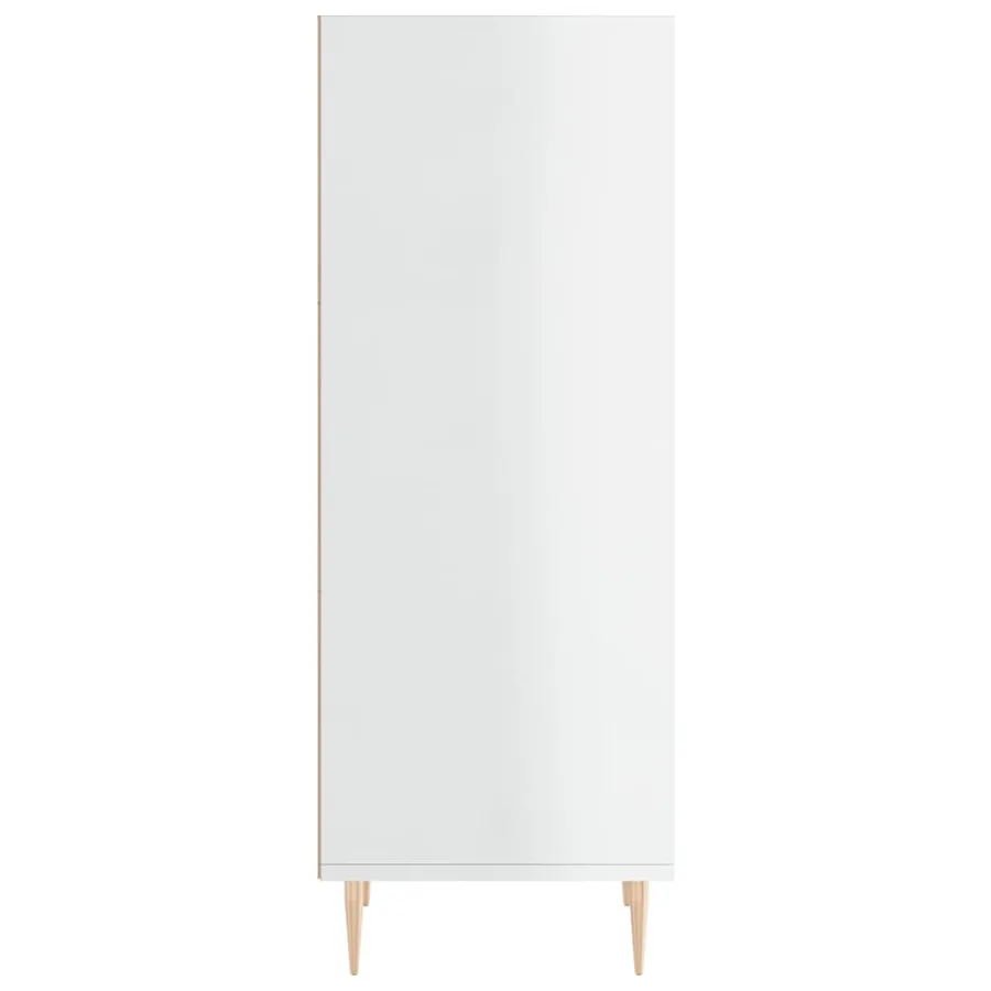 Buffet blanc brillant 34,5x32,5x90 cm bois d'ingénierie - 5