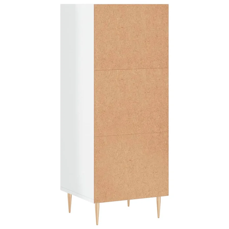 Buffet blanc brillant 34,5x32,5x90 cm bois d'ingénierie - 6