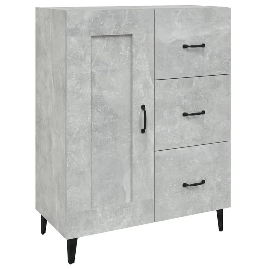 Buffet Gris béton 69,5x34x90 cm Bois d'ingénierie - 2