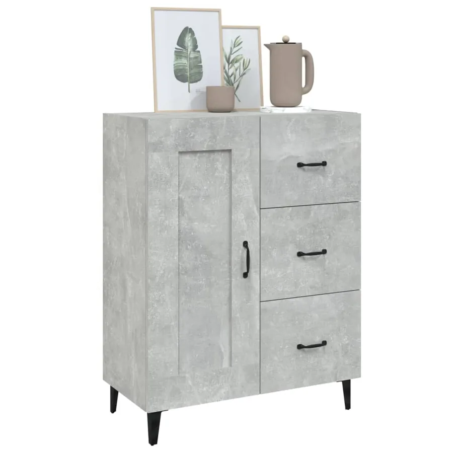 Buffet Gris béton 69,5x34x90 cm Bois d'ingénierie - 5
