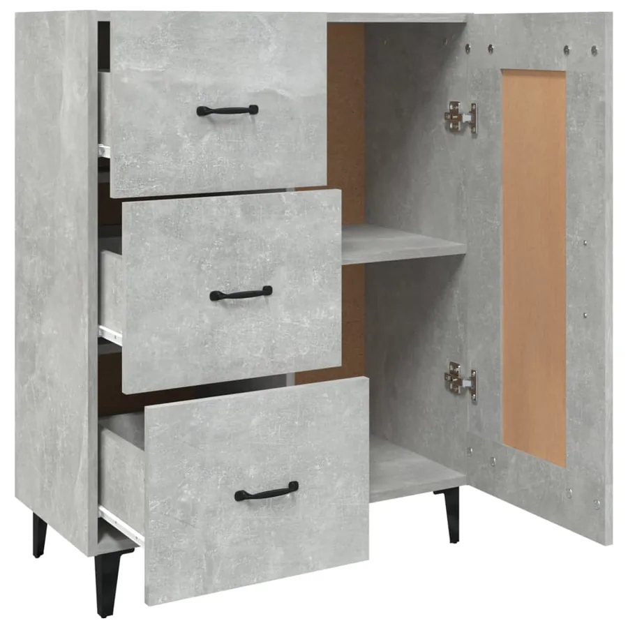 Buffet Gris béton 69,5x34x90 cm Bois d'ingénierie - 6