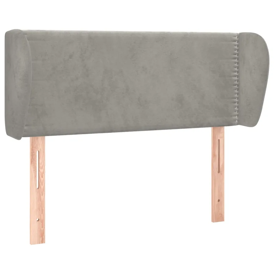 Tête de lit avec oreilles Gris clair 83x23x78/88 cm Velours - 2
