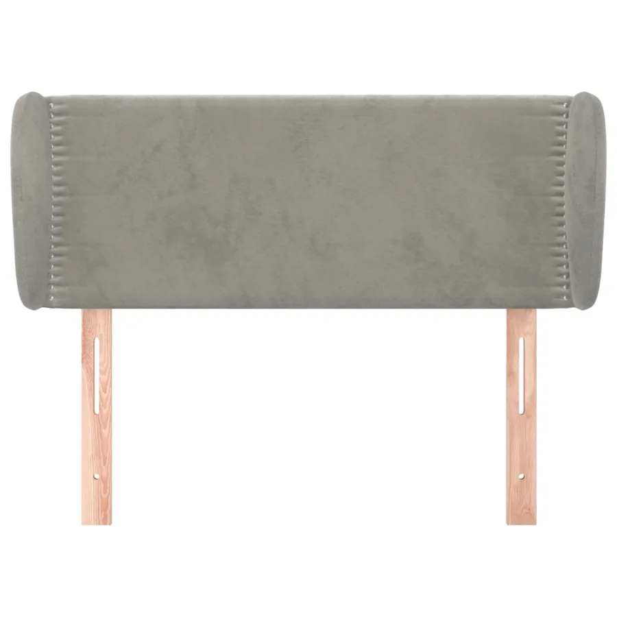 Tête de lit avec oreilles Gris clair 83x23x78/88 cm Velours - 3