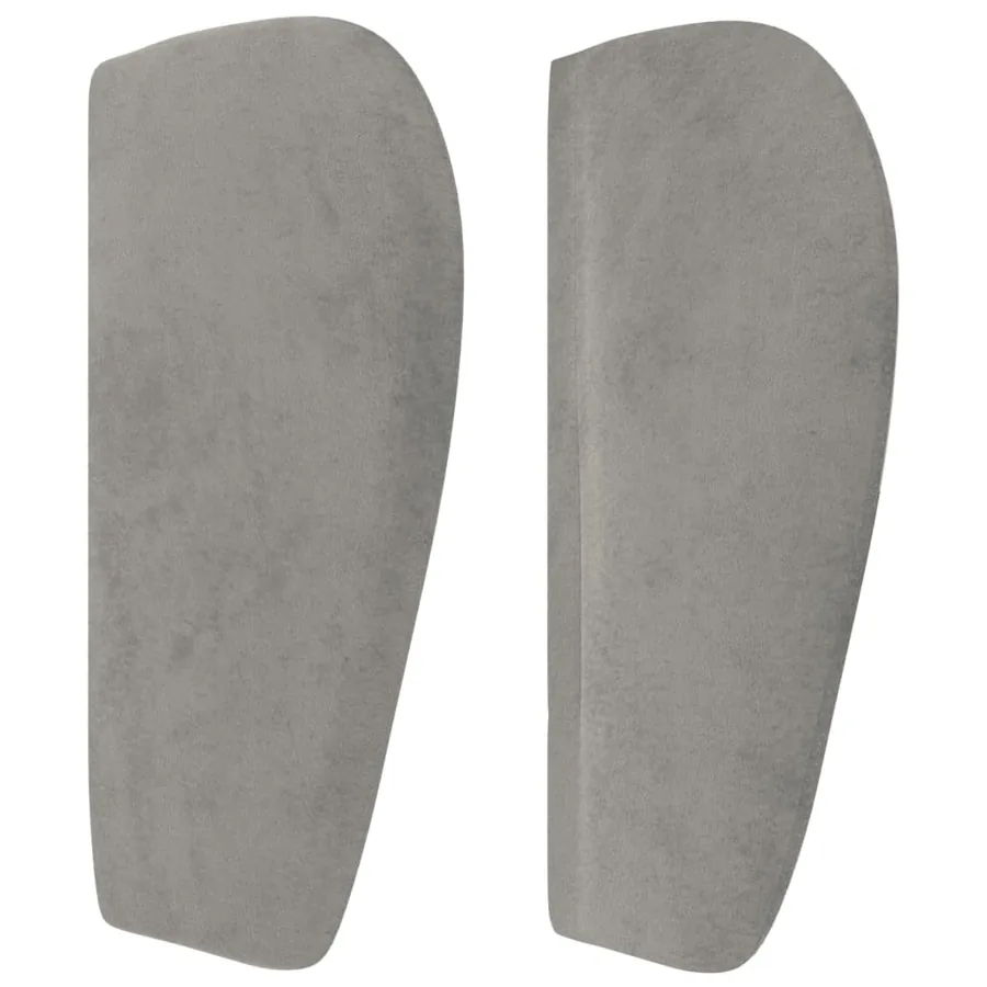 Tête de lit avec oreilles Gris clair 83x23x78/88 cm Velours - 4