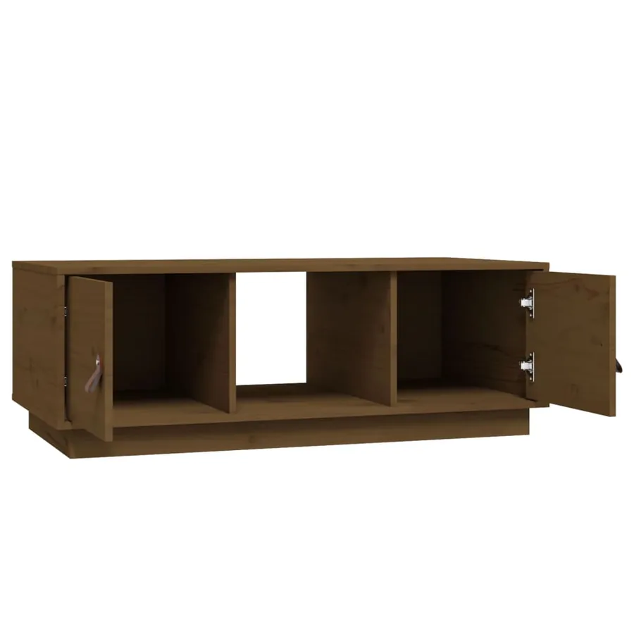 Table basse Marron miel 100x50x35 cm Bois massif de pin - 7