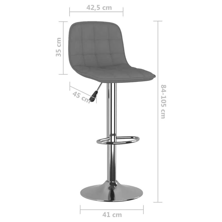 Tabourets de bar lot de 2 gris clair tissu - 10